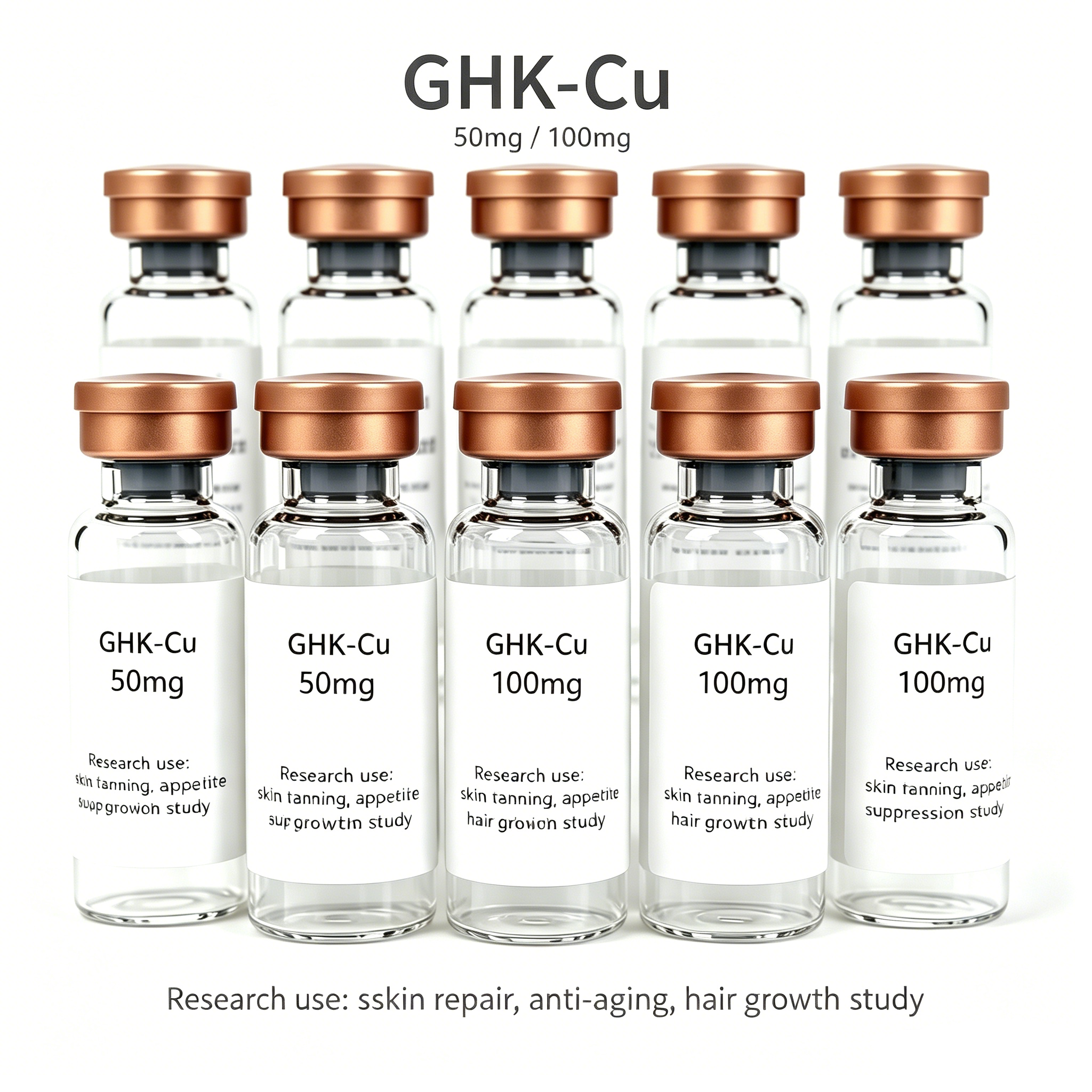 Research Grade GHK-Cu Copper Peptide for Skin & Hair Study