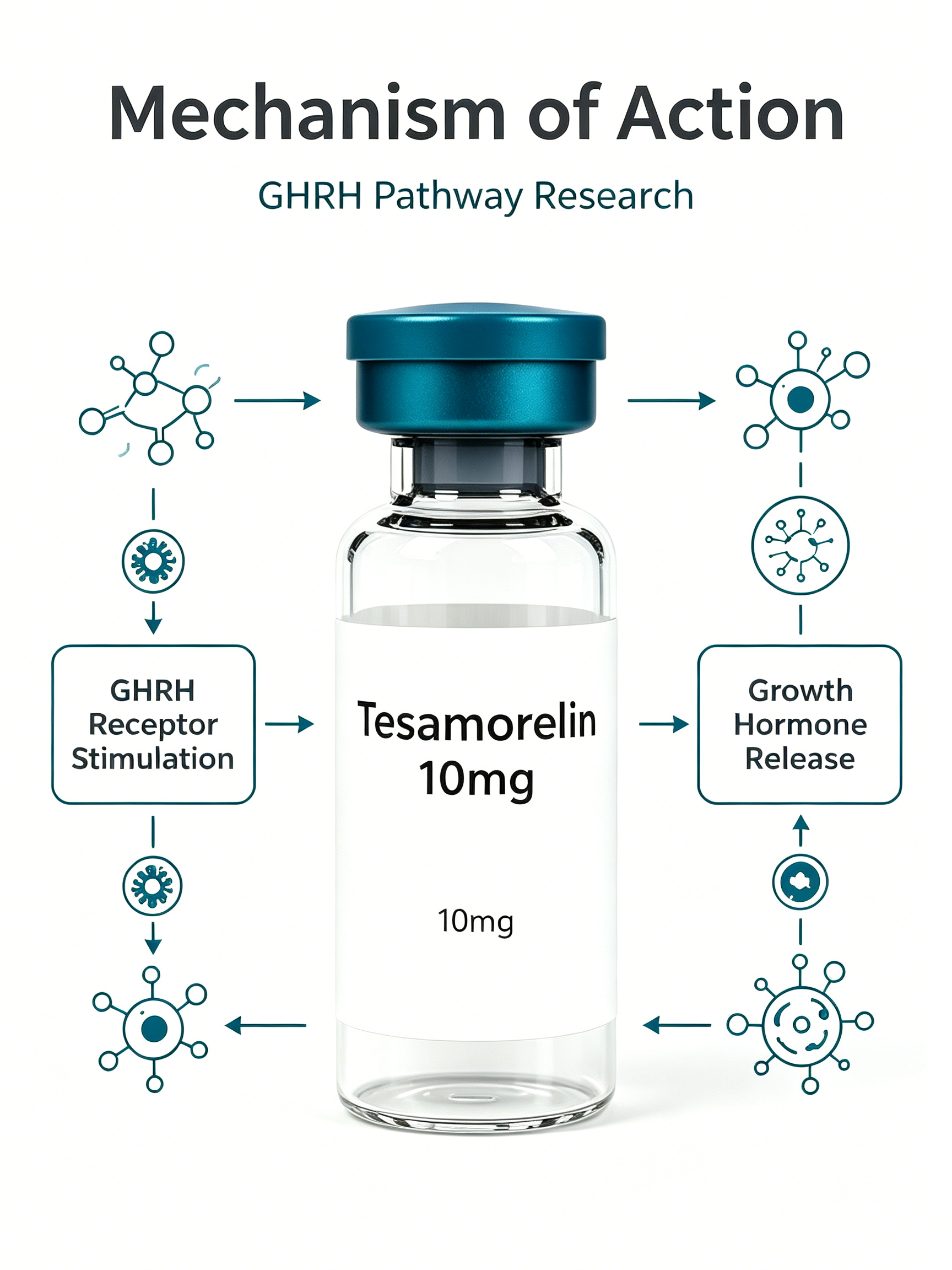 Tesamorelin 10mg Research Peptide Vial