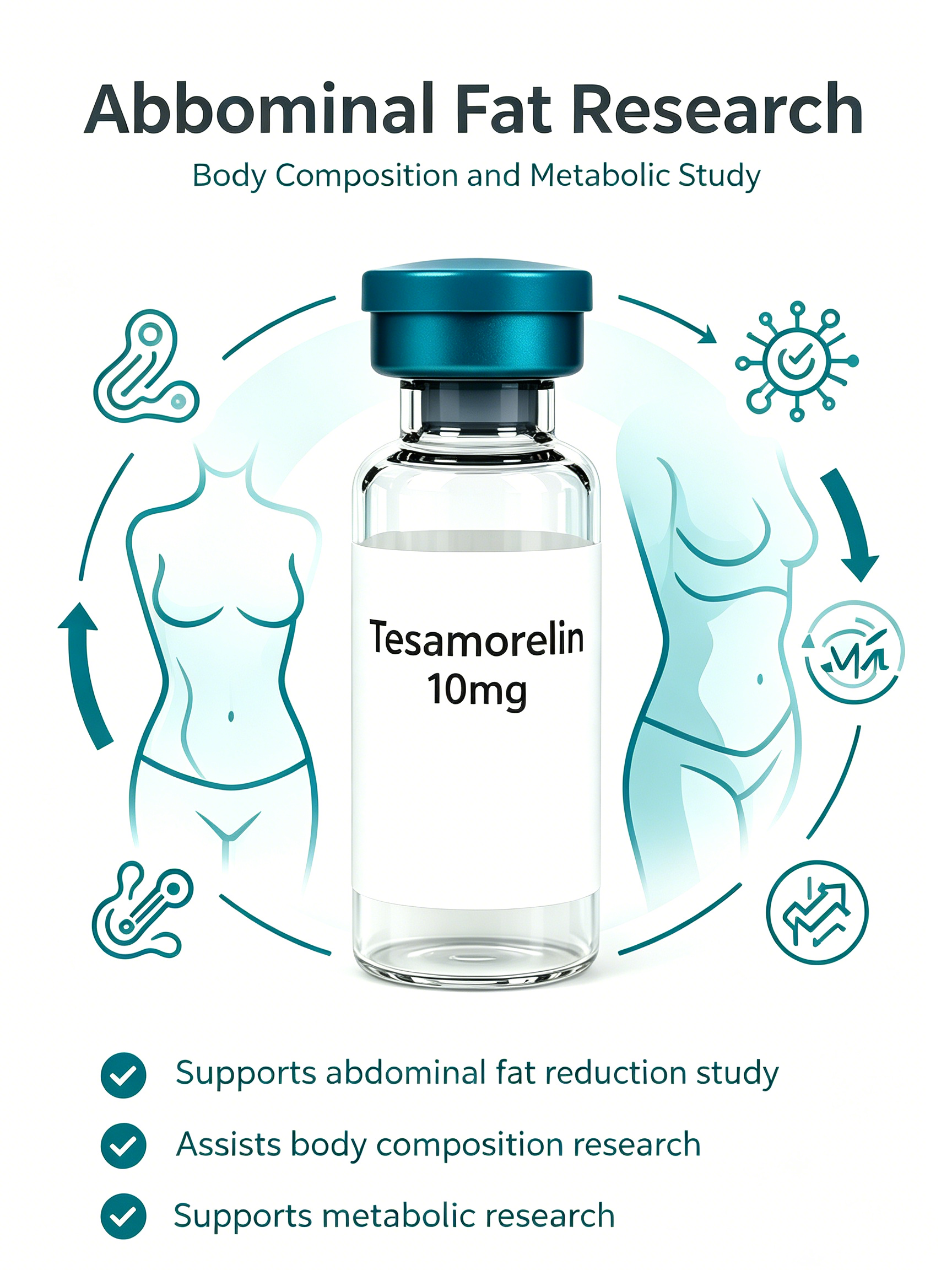 Tesamorelin 10mg Research Peptide Vial
