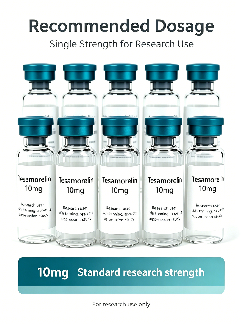 Tesamorelin 10mg Research Peptide Vial