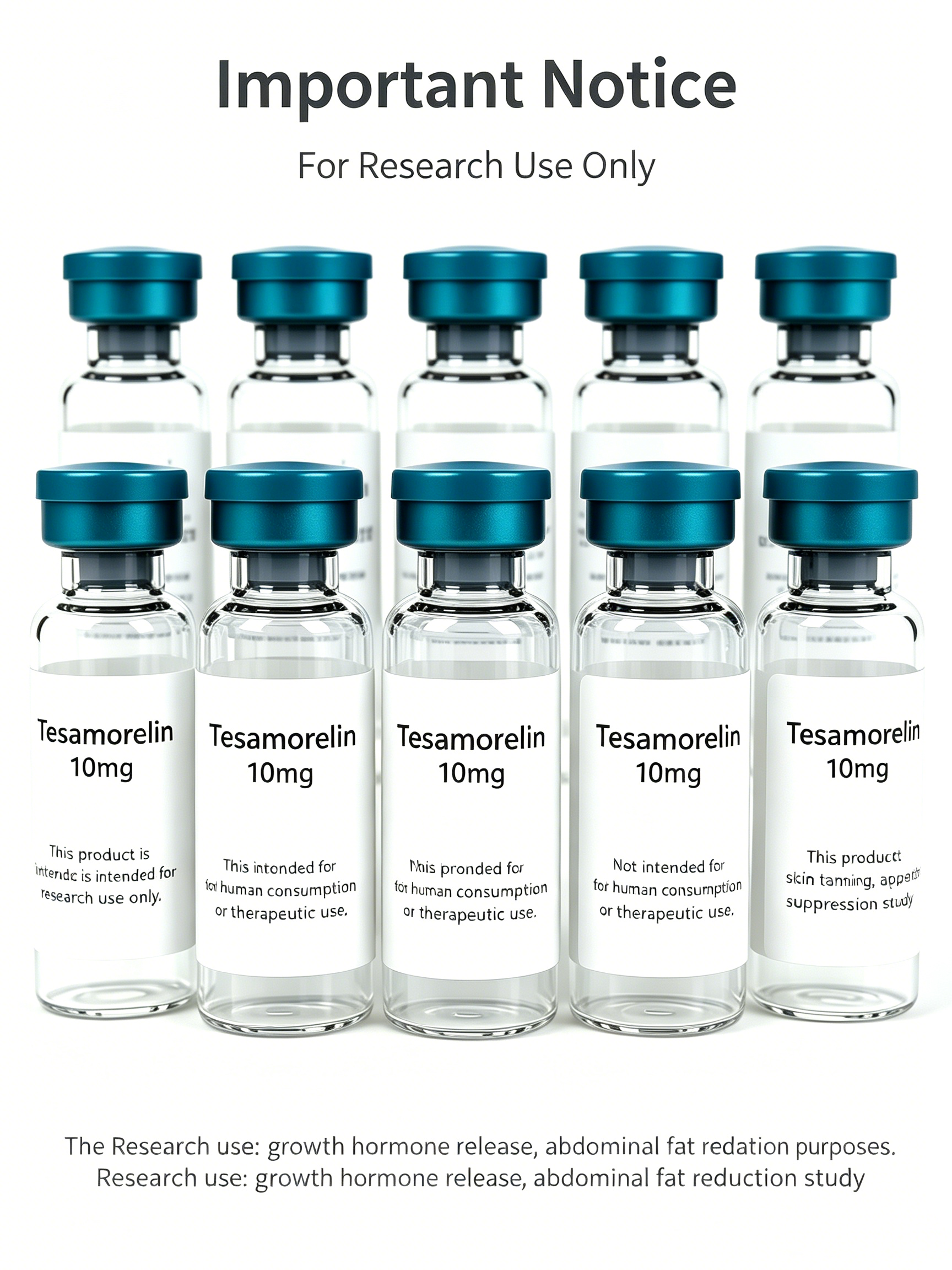 Tesamorelin 10mg Research Peptide Vial