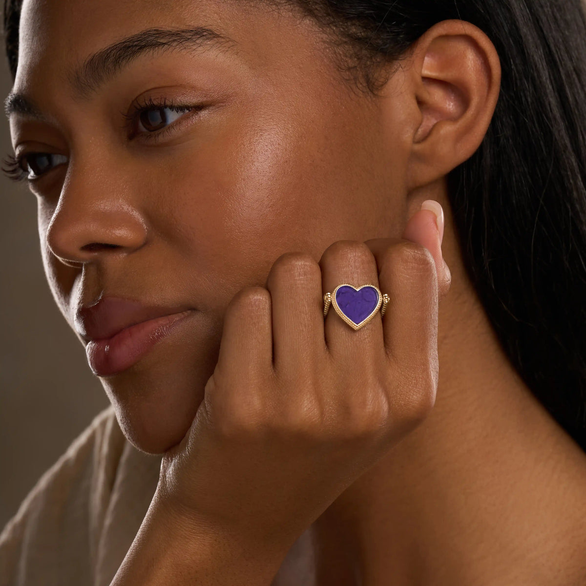 Blushing Harmony Multi-Stone Heart Ring