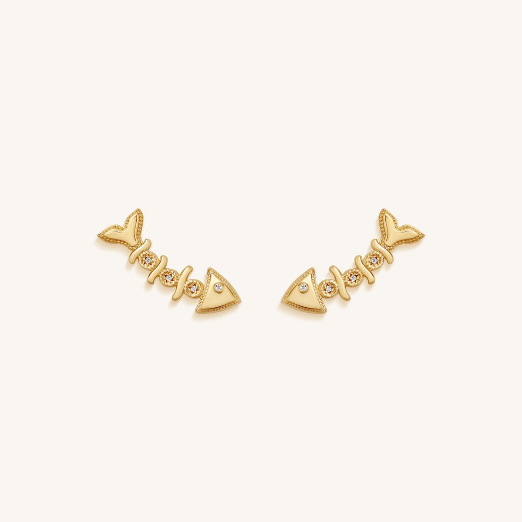 Abundant Flow Fish Stud Earrings