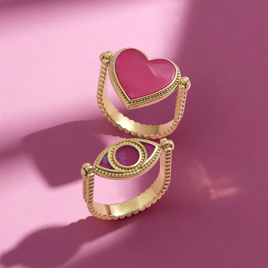 Blushing Harmony Multi-Stone Heart Ring