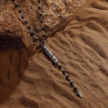 Ancient Spirit - Matte Onyx Hieroglyphs Pendant Necklace