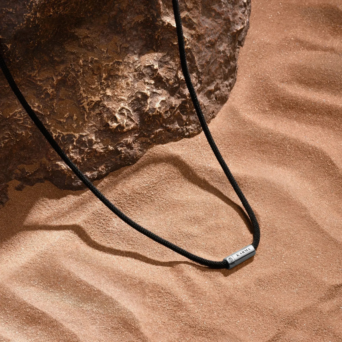 Abundance Mindset Malachite Karma Circle Black String Necklace