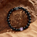 Activated Intuition Amethyst Birthstone Bracelet on Black Onyx