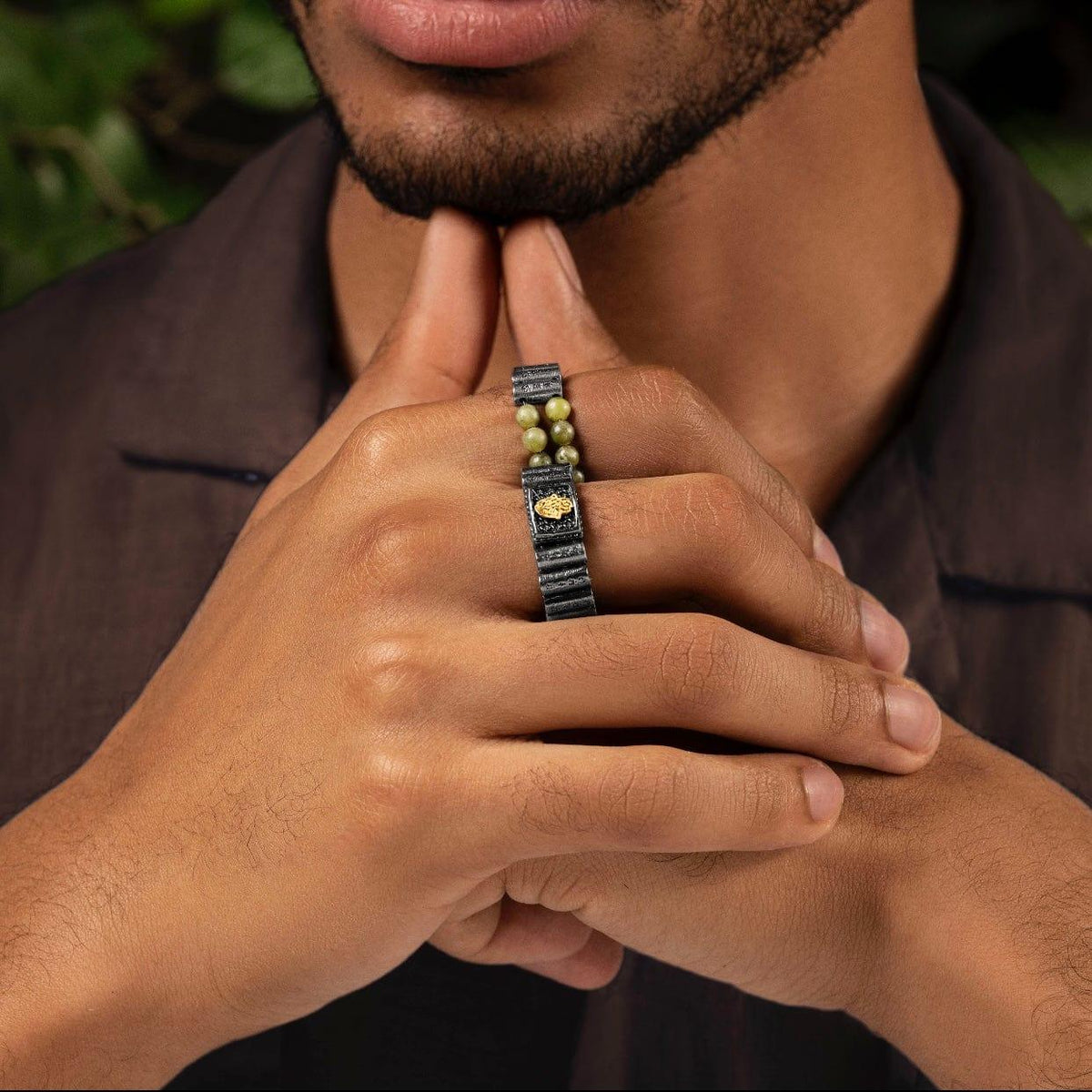 Harmonious Unity - Jade Mantra Ring
