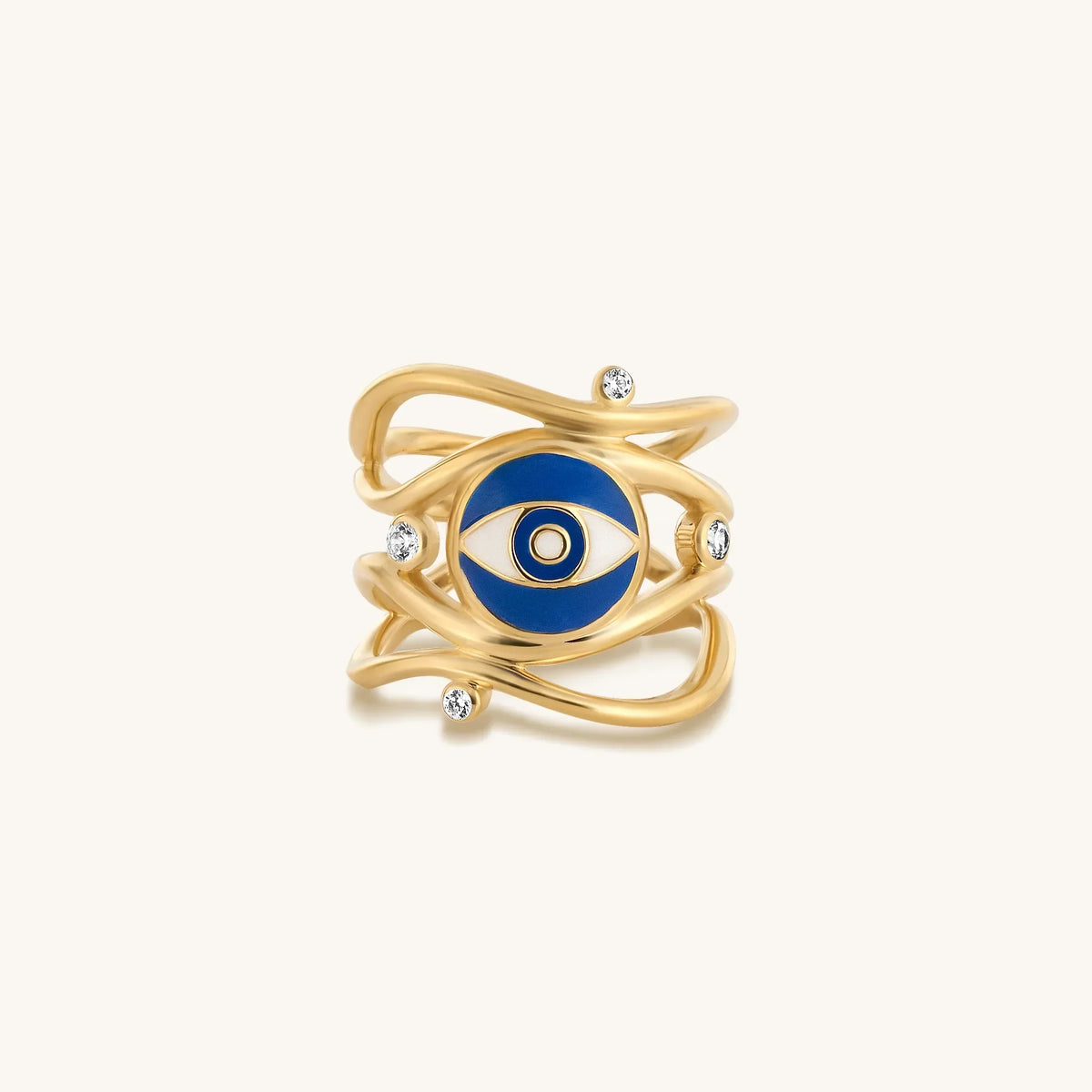 Guarded Serenity Gold Evil Eye Ring