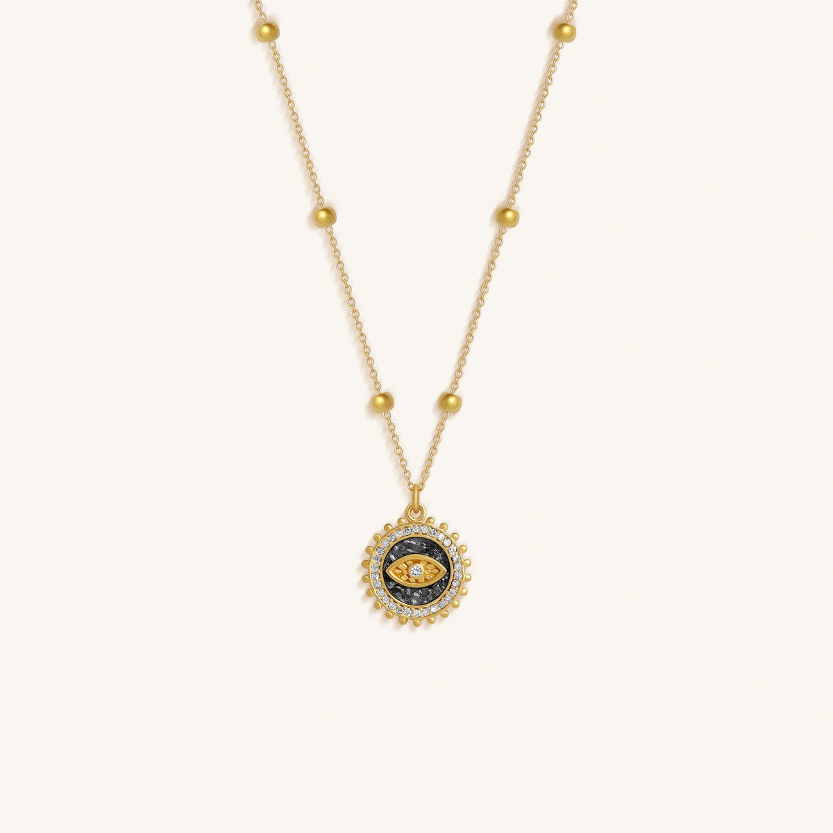 Abundance Magnet Solid 14K Gold Evil Eye Medallion