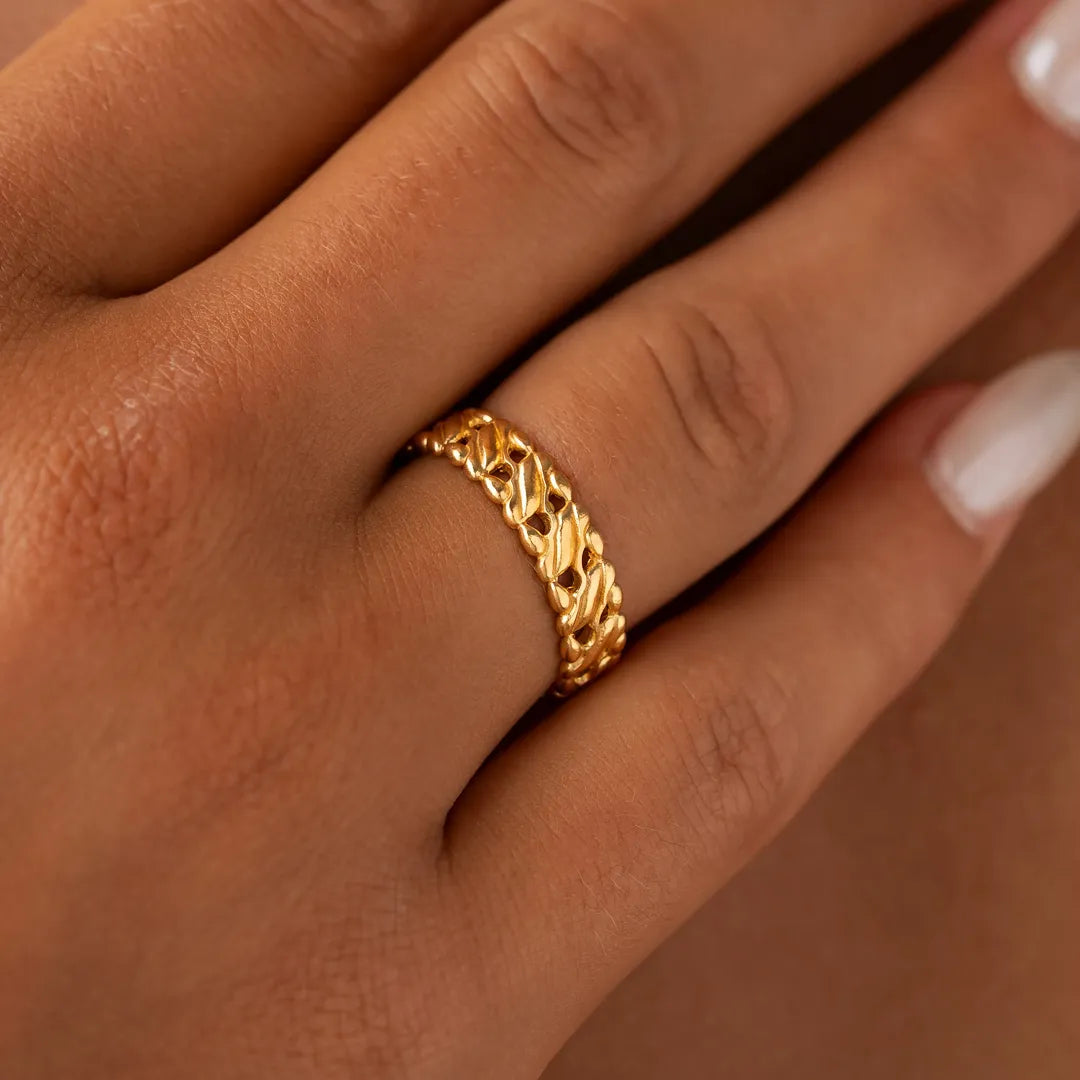 Harmonic Flow Gold Band — Size 8