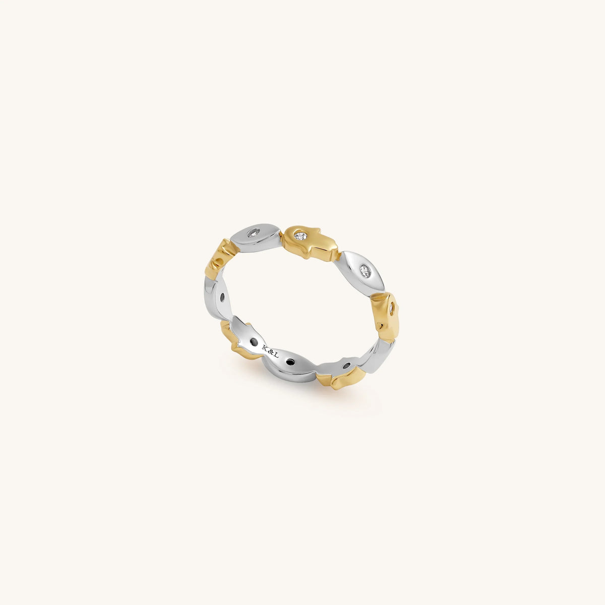 Fortune Balance Hamsa & Evil Eye Gold Ring