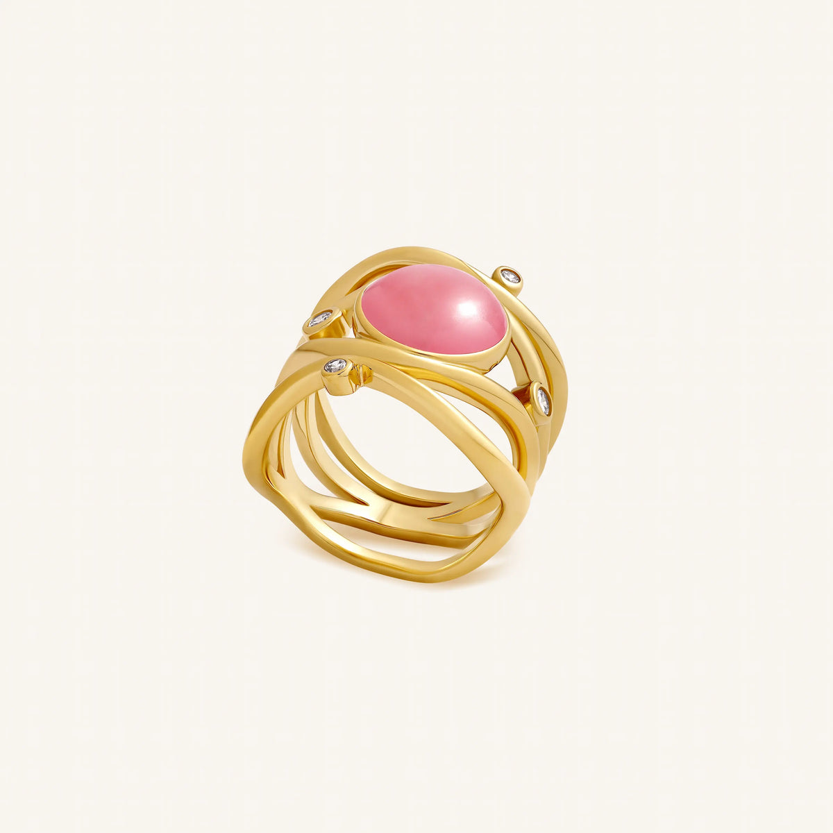 Flow of Fortune Pink Chalcedony Ring