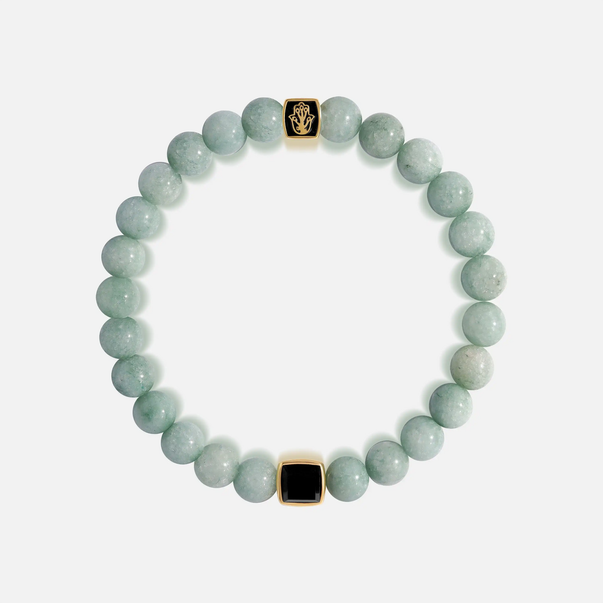 Abundant Support Jade Onyx Hamsa Bracelet — Large