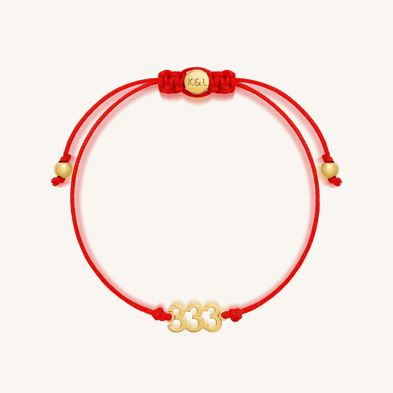 333 red string bracelet