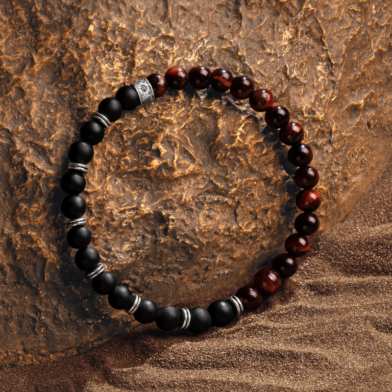 Onyx & red tiger’s eye bracelet