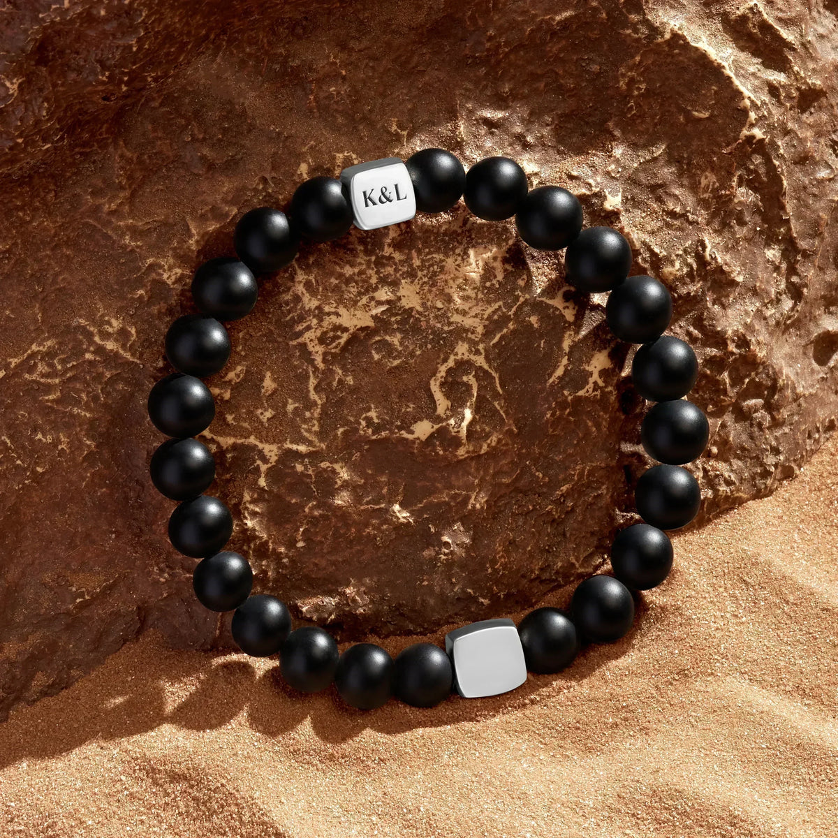Activated Intuition Amethyst Birthstone Bracelet on Black Onyx